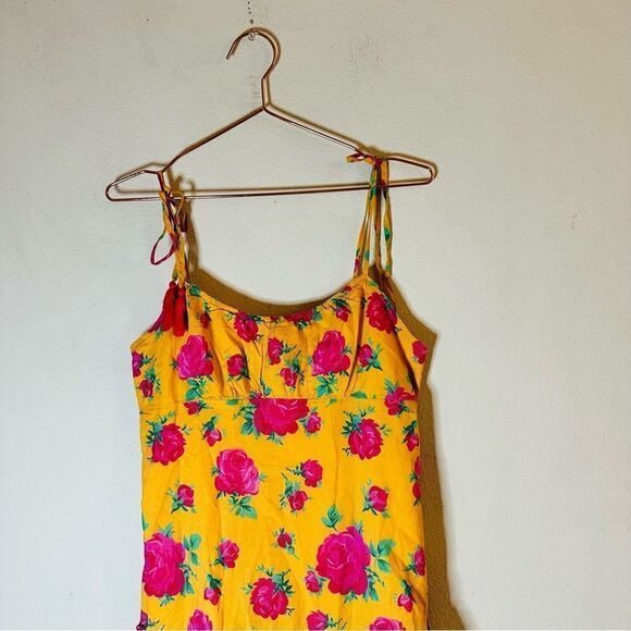 EUC Vintage  Betsey Johnson Rose Print Sleeveless Drop Waist Dress Medium - Picture 5 of 7